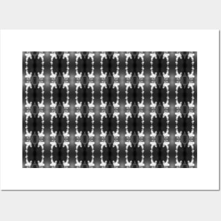 white bleeding hearts, black and white #2 pattern Posters and Art